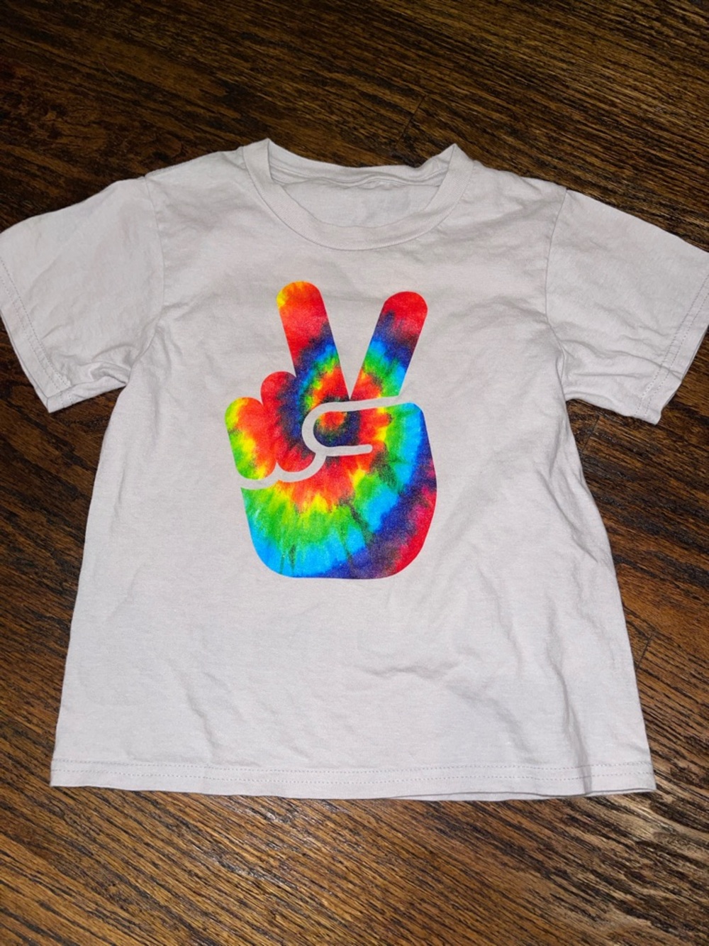 Kids Tie-Dye Peace Hand Graphic 5/6T